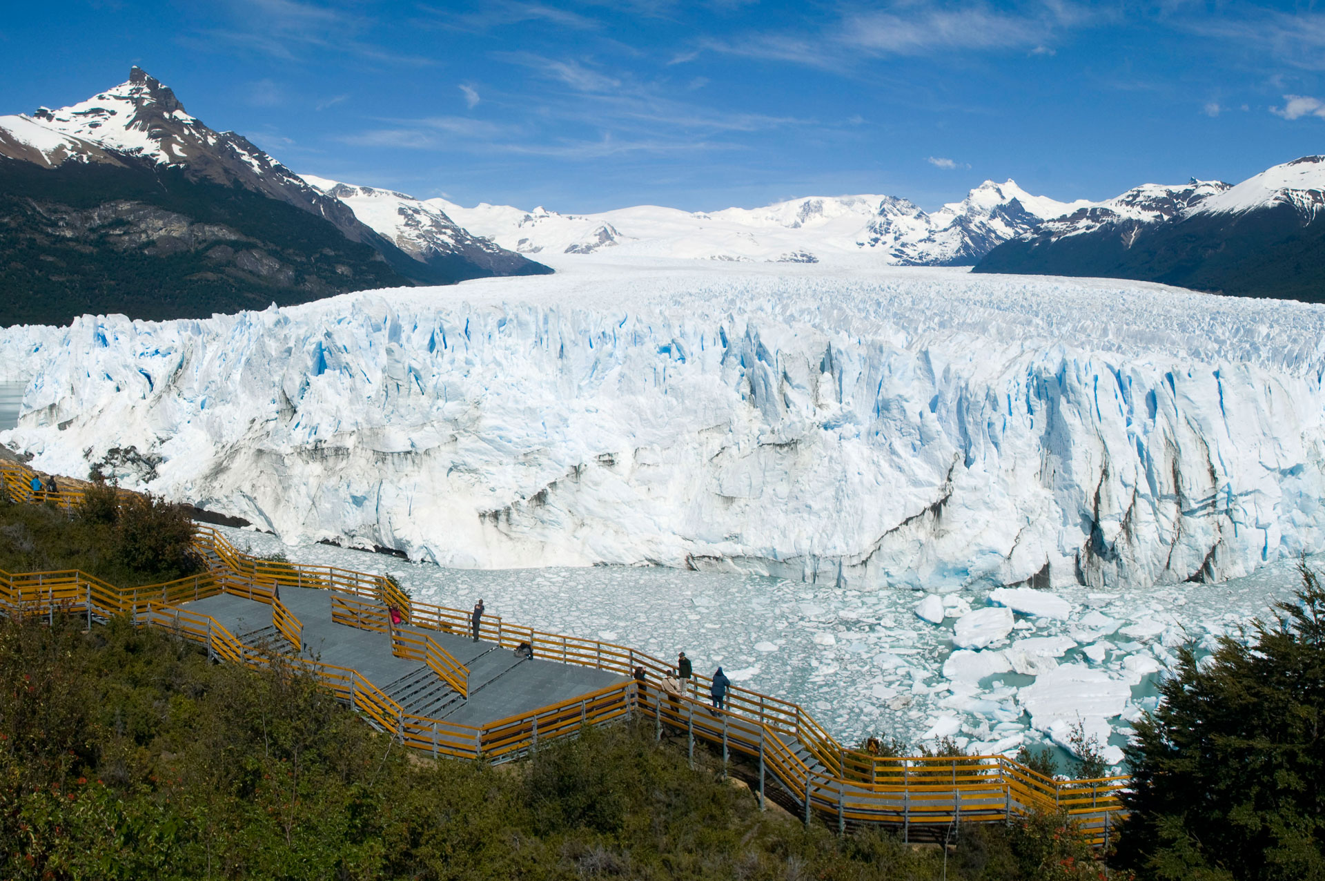 As passarelas do Glaciar Perito Moreno