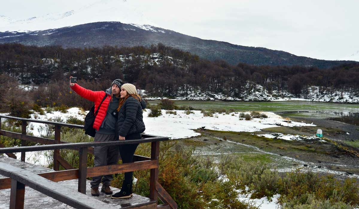 nieve en el parque nacional tierra del fuego en invierno